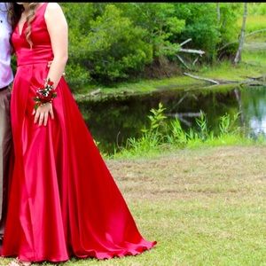 Red Satin silk dress